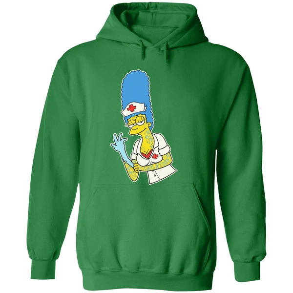 Blink 182 Mark Hoppus Marge Simpsons Nurse Cartoon Character Hoodie - Image 2