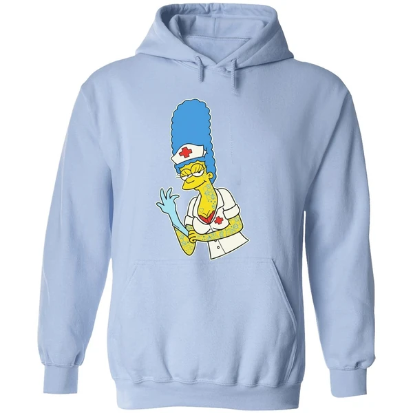 Blink 182 Mark Hoppus Marge Simpsons Nurse Cartoon Character Hoodie - Image 4