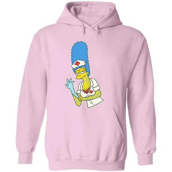 Blink 182 Mark Hoppus Marge Simpsons Nurse Cartoon Character Hoodie - Image 5