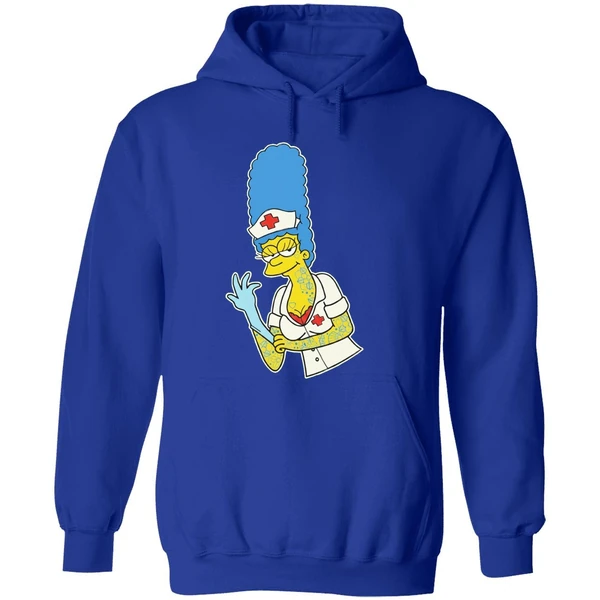 Blink 182 Mark Hoppus Marge Simpsons Nurse Cartoon Character Hoodie - Image 7