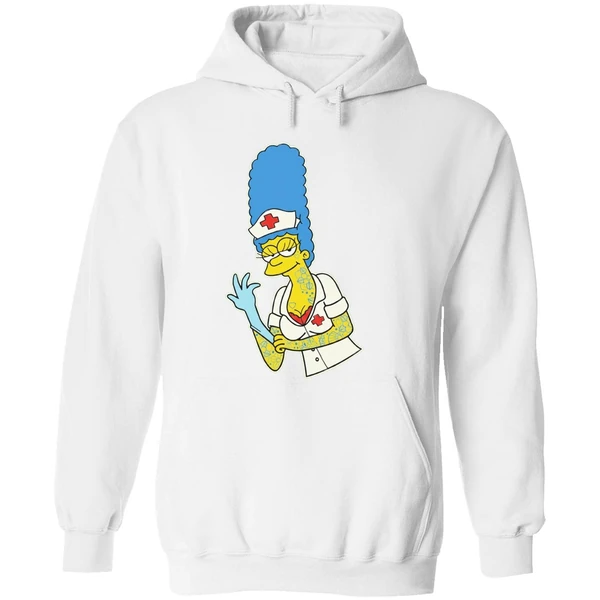 Blink 182 Mark Hoppus Marge Simpsons Nurse Cartoon Character Hoodie - Image 8