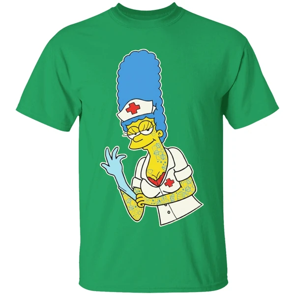Blink 182 Mark Hoppus Marge Simpsons Nurse Cartoon Character Shirt - Image 2