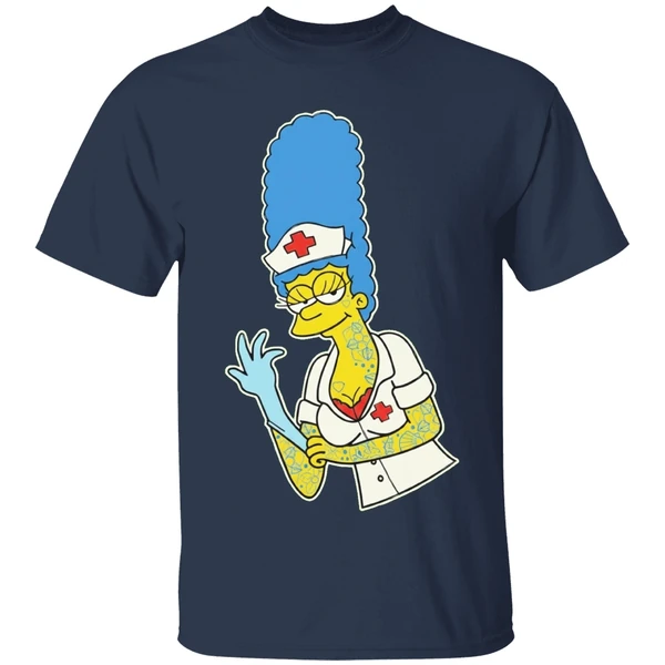 Blink 182 Mark Hoppus Marge Simpsons Nurse Cartoon Character Shirt - Image 5