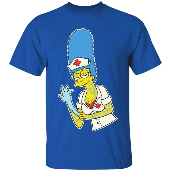 Blink 182 Mark Hoppus Marge Simpsons Nurse Cartoon Character Shirt - Image 8