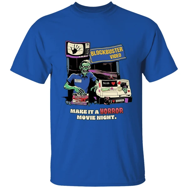 Blockbuster Video Zombie Make It A Horror Movie Night Shirt - Image 5