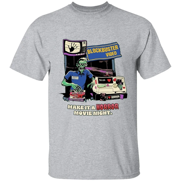 Blockbuster Video Zombie Make It A Horror Movie Night Shirt - Image 6