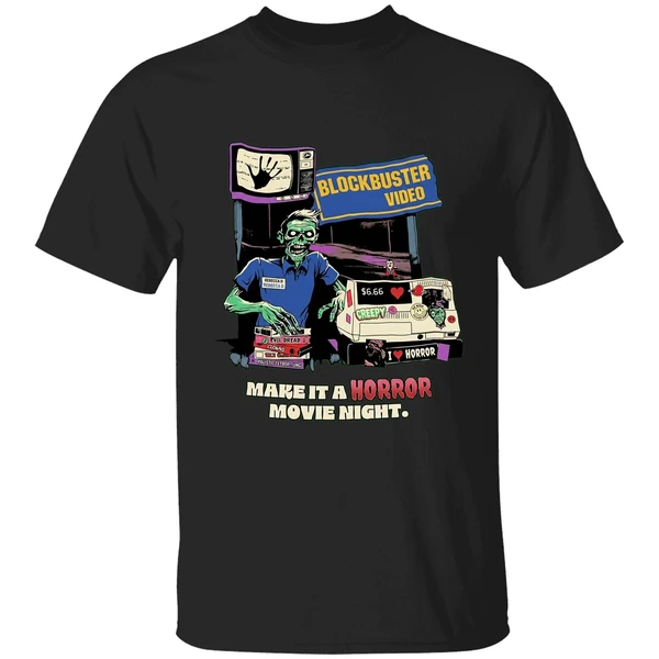 Blockbuster Video Zombie Make It A Horror Movie Night Shirt - Image 7