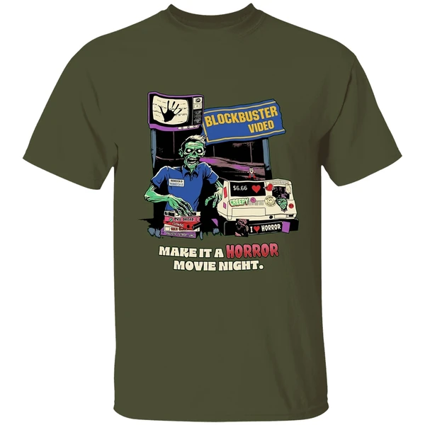 Blockbuster Video Zombie Make It A Horror Movie Night Shirt - Image 9