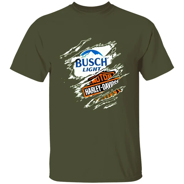 Blood Inside Me Busch Light Motor Harley Davidson Cycles Shirt - Image 3