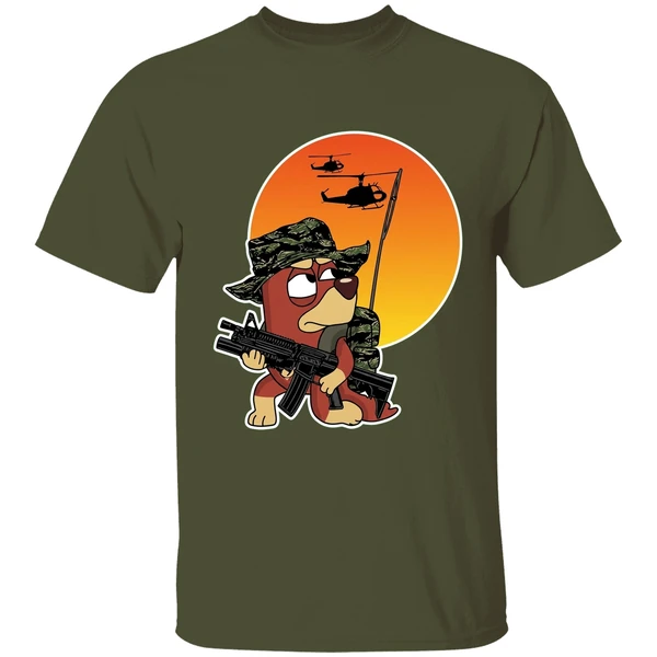 bluey bingo rusty military shirt militarygreen