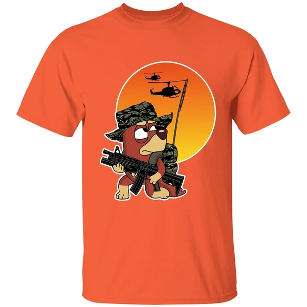 bluey bingo rusty military shirt orange