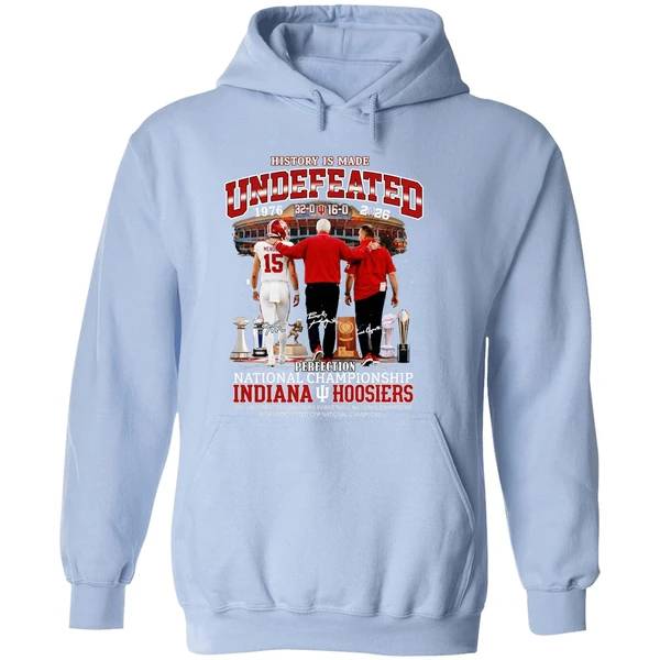 Bob Knight Curt Cignetti And Fernando Mendoza Indiana Hoosiers Football Perfection Hoodie - Image 4