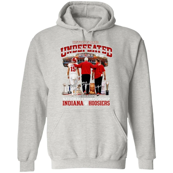 Bob Knight Curt Cignetti And Fernando Mendoza Indiana Hoosiers Football Perfection Hoodie - Image 9