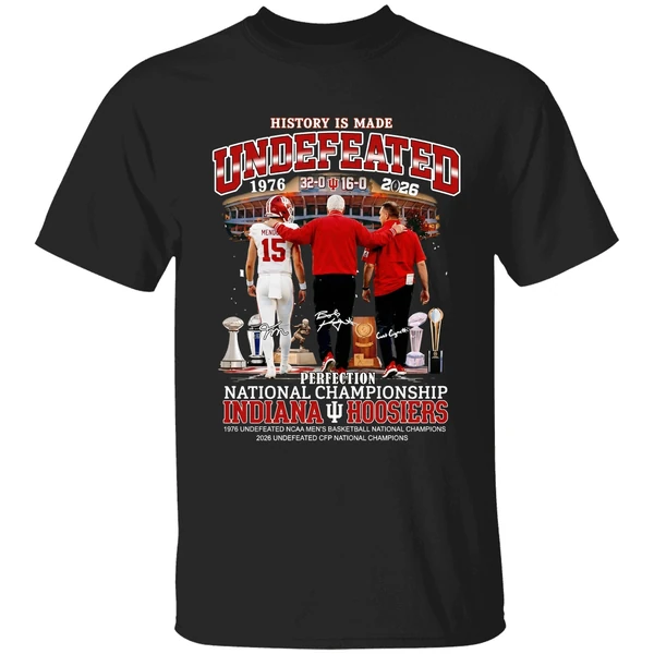 Bob Knight Curt Cignetti And Fernando Mendoza Indiana Hoosiers Football Perfection Shirt