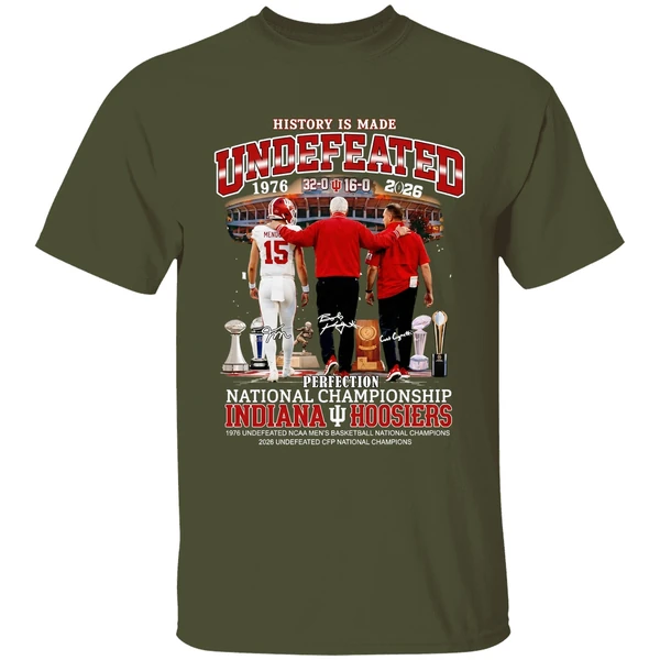 Bob Knight Curt Cignetti And Fernando Mendoza Indiana Hoosiers Football Perfection Shirt - Image 4