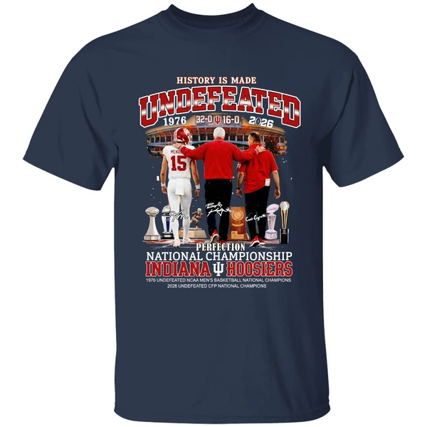 bob knight curt cignetti and fernando mendoza indiana hoosiers football perfection shirt navy