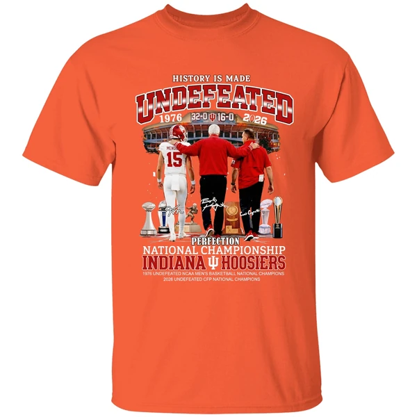 Bob Knight Curt Cignetti And Fernando Mendoza Indiana Hoosiers Football Perfection Shirt - Image 6
