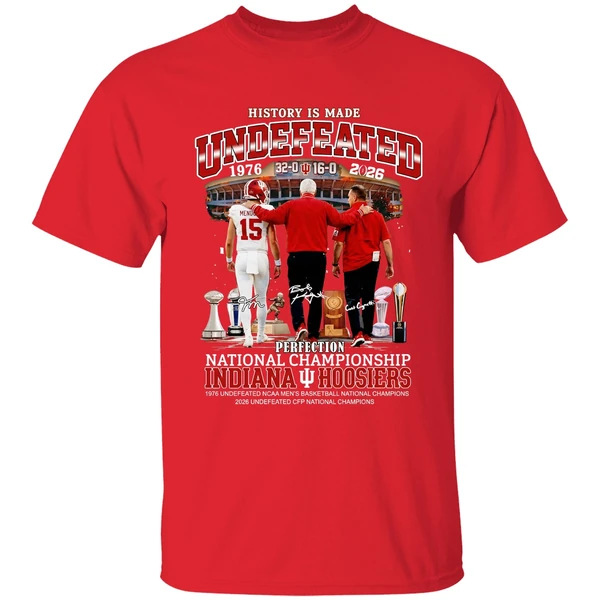 Bob Knight Curt Cignetti And Fernando Mendoza Indiana Hoosiers Football Perfection Shirt - Image 7