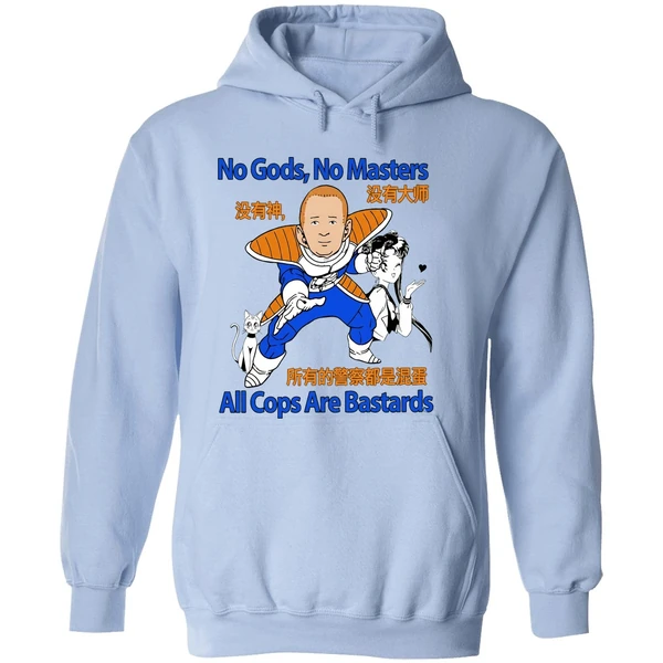 Bobby Hill Dragon Ball Z No Gods No Masters All Cops Are Bastards Hoodie - Image 4