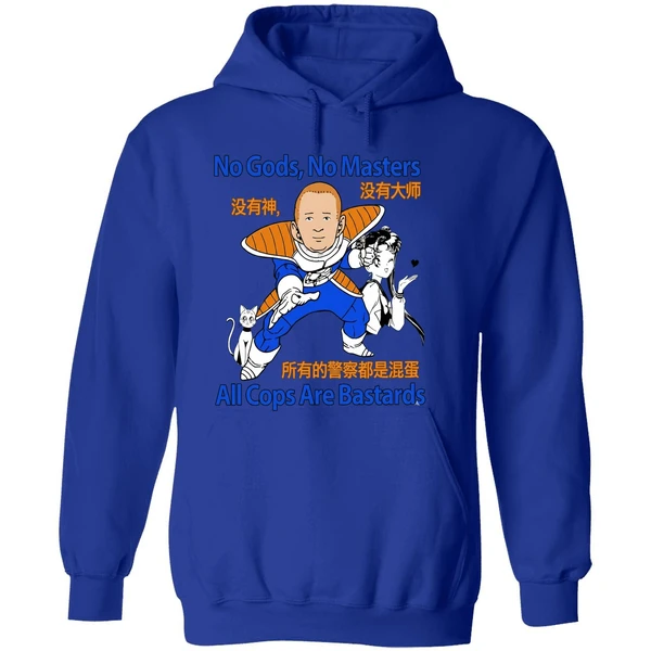 Bobby Hill Dragon Ball Z No Gods No Masters All Cops Are Bastards Hoodie - Image 7