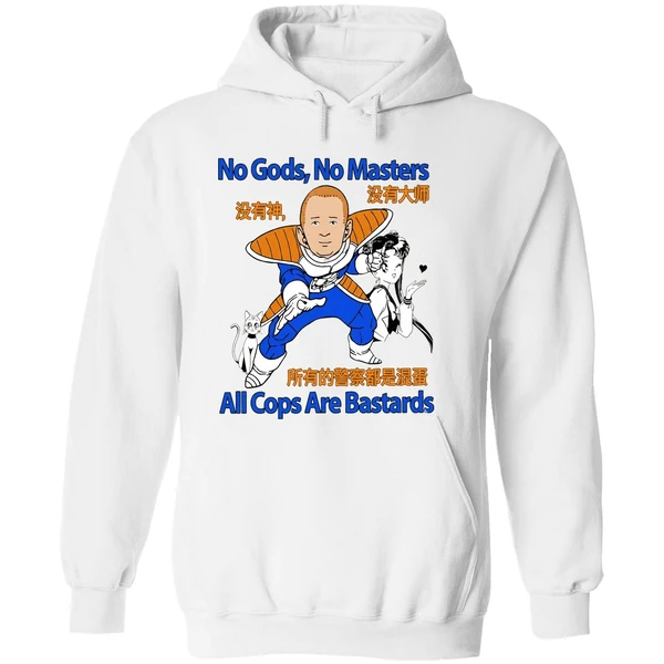 Bobby Hill Dragon Ball Z No Gods No Masters All Cops Are Bastards Hoodie - Image 8
