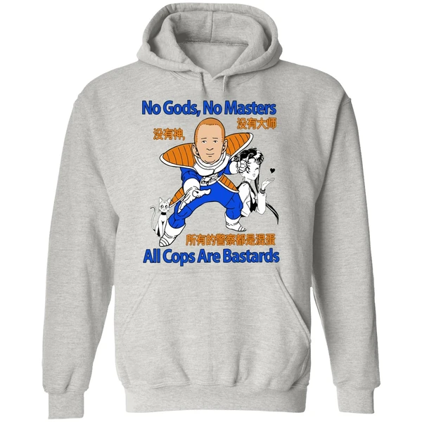 Bobby Hill Dragon Ball Z No Gods No Masters All Cops Are Bastards Hoodie - Image 9
