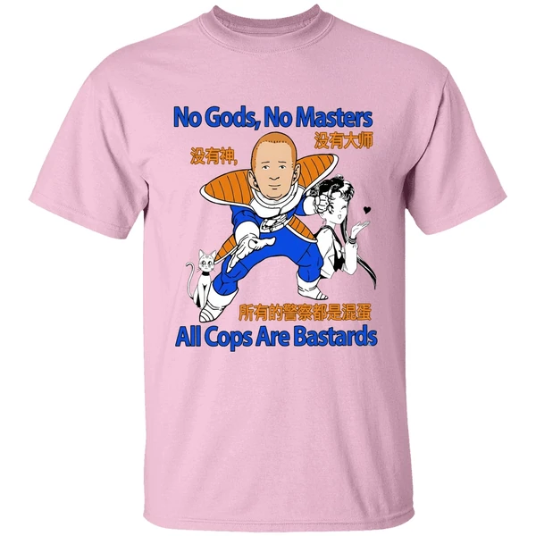 Bobby Hill Dragon Ball Z No Gods No Masters All Cops Are Bastards Shirt - Image 2