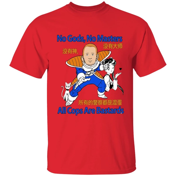 Bobby Hill Dragon Ball Z No Gods No Masters All Cops Are Bastards Shirt - Image 4