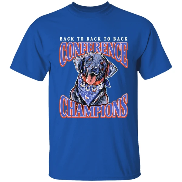 Boise State Broncos Back To Back To Back Conference Champions Shirt - Image 8