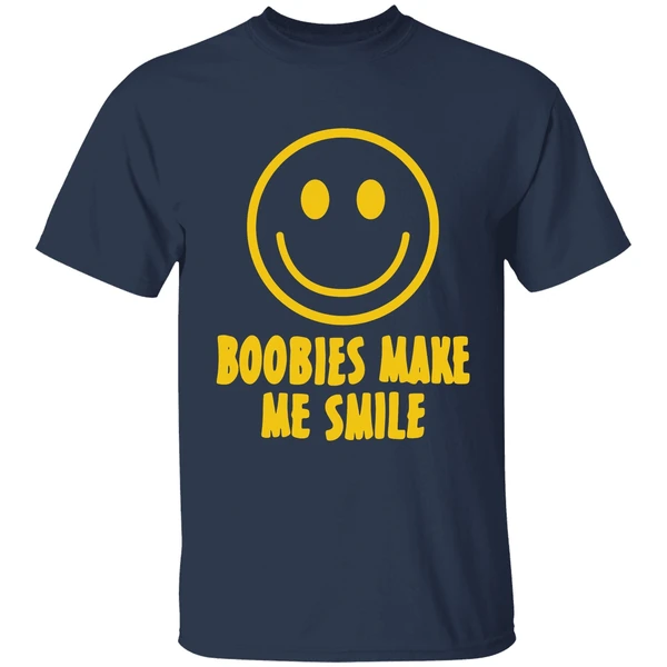 boobies make me smile shirt navy