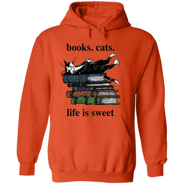 Book Cats Life Is Sweet Hoodie - Image 6