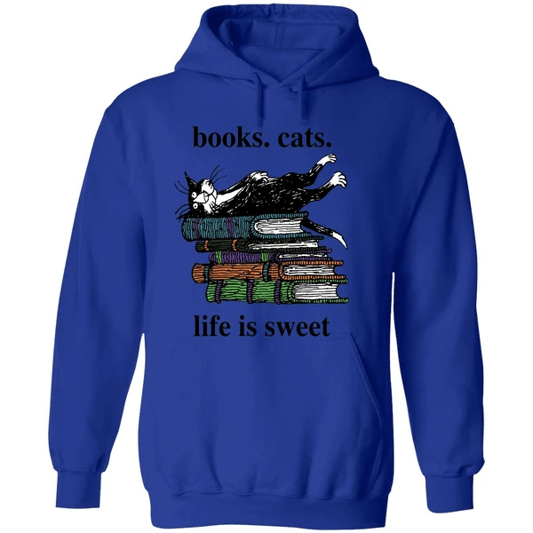 Book Cats Life Is Sweet Hoodie - Image 7