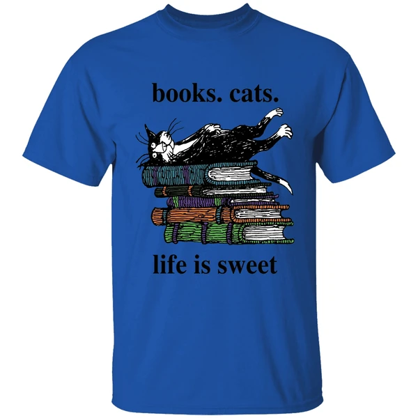 Book Cats Life Is Sweet Shirt - Image 5