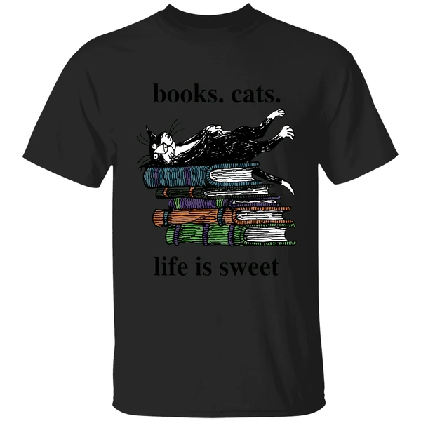 Book Cats Life Is Sweet Shirt - Image 7
