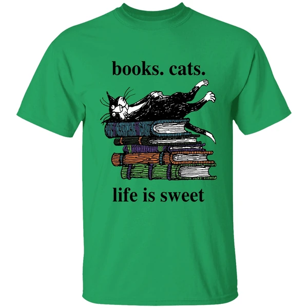 Book Cats Life Is Sweet Shirt - Image 8