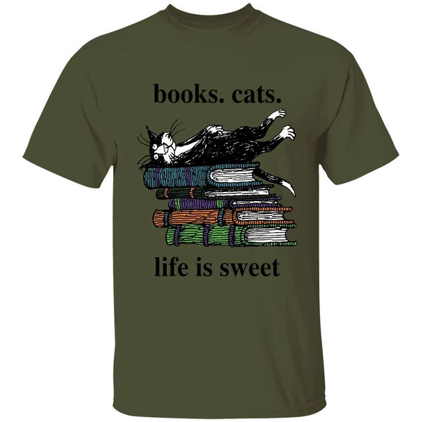 Book Cats Life Is Sweet Shirt - Image 9