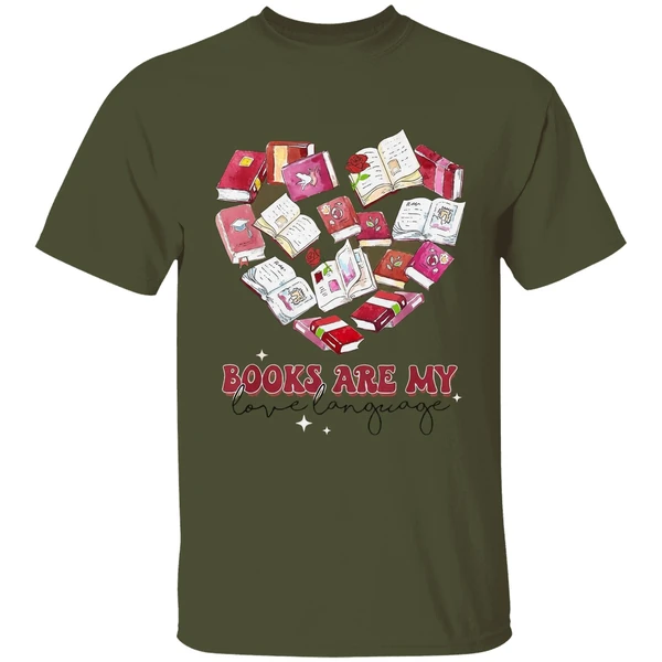 Books Are My Love Language Valentine S Day Reading Lover Shirt - Image 4