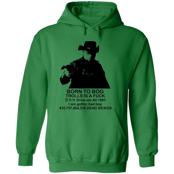 Born To Bog Trolls Is A Fuck 1991 Hoodie - Image 2