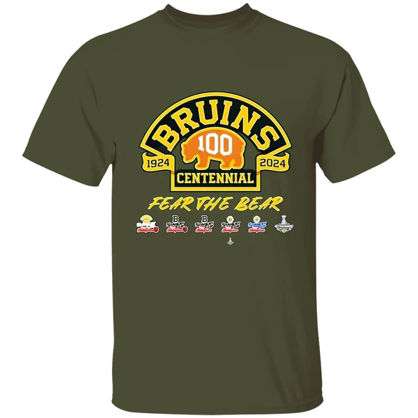 Boston Bruins 100th Anniversary 1924 2024 Fear The Bear Shirt - Image 3