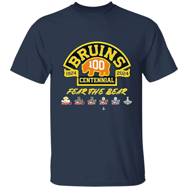 Boston Bruins 100th Anniversary 1924 2024 Fear The Bear Shirt - Image 4