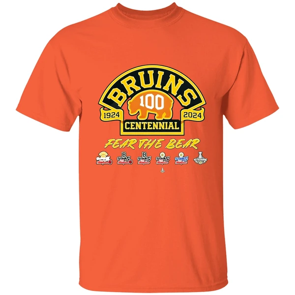Boston Bruins 100th Anniversary 1924 2024 Fear The Bear Shirt - Image 5