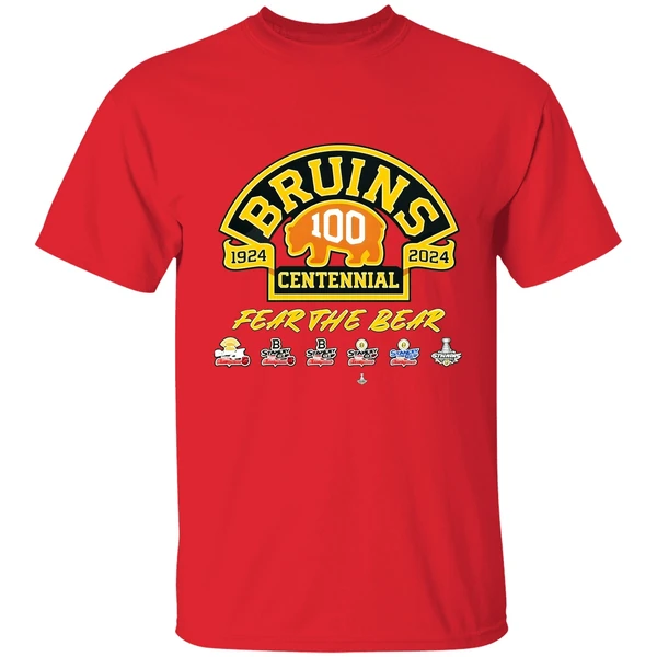 Boston Bruins 100th Anniversary 1924 2024 Fear The Bear Shirt - Image 6