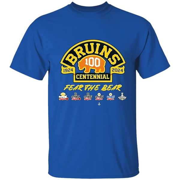 Boston Bruins 100th Anniversary 1924 2024 Fear The Bear Shirt - Image 7