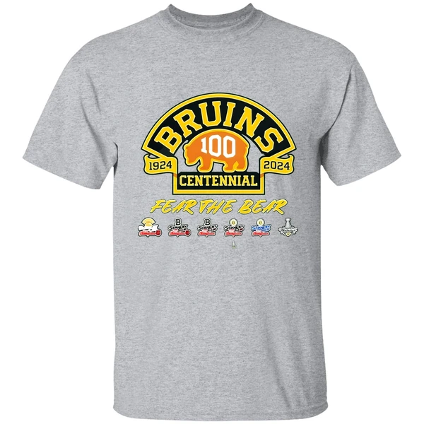 Boston Bruins 100th Anniversary 1924 2024 Fear The Bear Shirt - Image 8