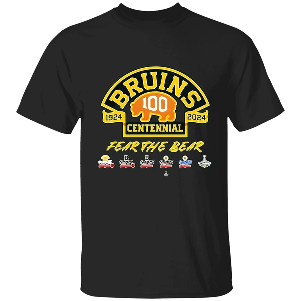 Boston Bruins 100th Anniversary 1924 2024 Fear The Bear Shirt - Image 9