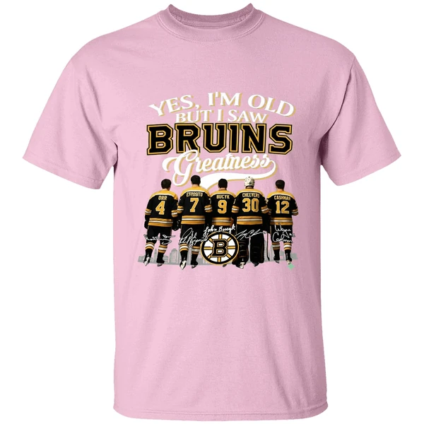 Boston Bruins Hockey Yes Im Old But I Saw Bruins Greatness Nhl Squad 2025 Shirt - Image 2