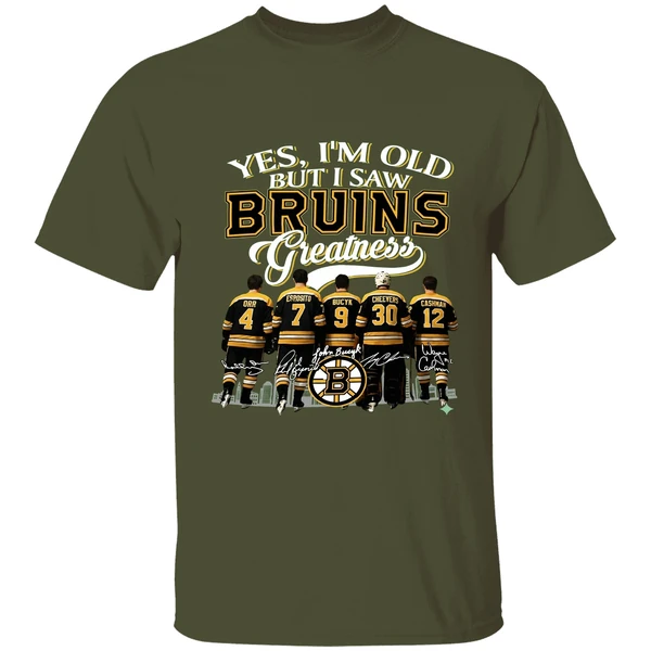 Boston Bruins Hockey Yes Im Old But I Saw Bruins Greatness Nhl Squad 2025 Shirt - Image 3