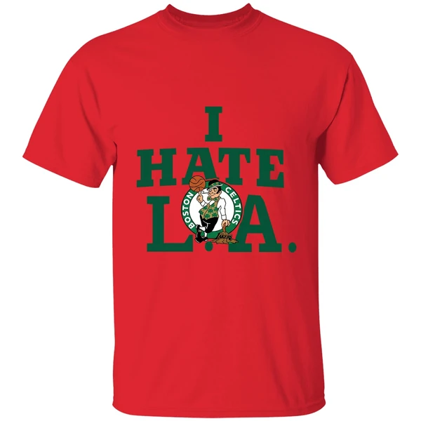 Boston Celtics I Hate La Shirt - Image 4