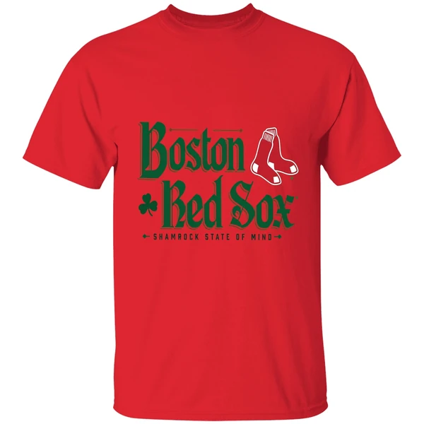 boston red sox shamrock state of mind saint patricks day shirt red