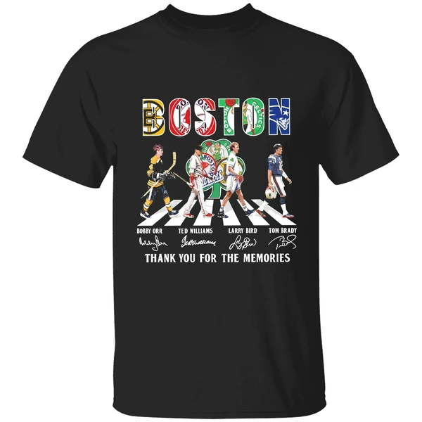 Boston Sports Bobby Orr Ted Williams Larry Bird Tom Brady Thank You For The Memories Shirt